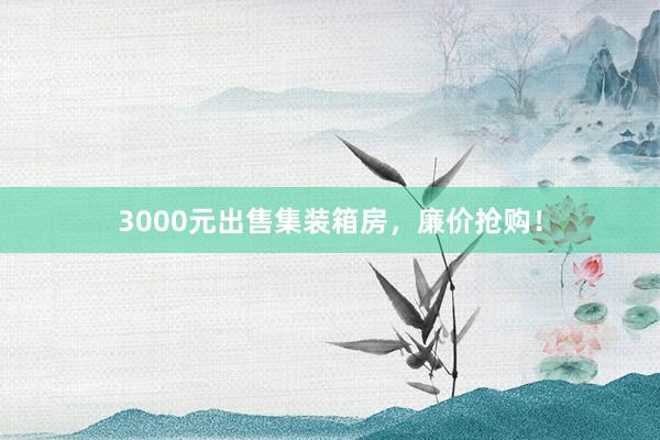 3000元出售集装箱房，廉价抢购！